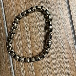 David Yurman sterling silver men’s bracelet box chain 8 inches long